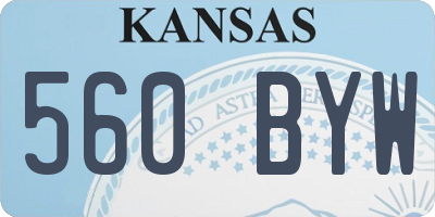 KS license plate 560BYW