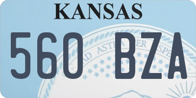 KS license plate 560BZA