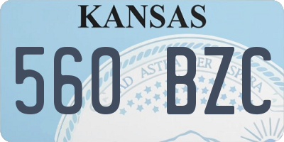 KS license plate 560BZC