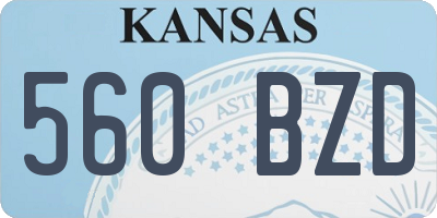 KS license plate 560BZD