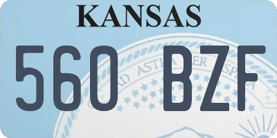 KS license plate 560BZF