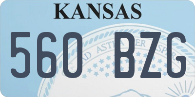 KS license plate 560BZG