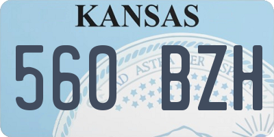 KS license plate 560BZH