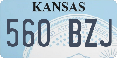 KS license plate 560BZJ