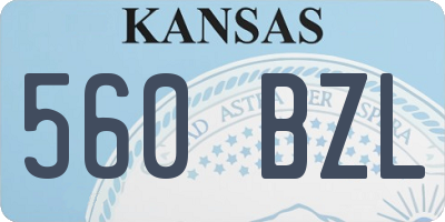 KS license plate 560BZL