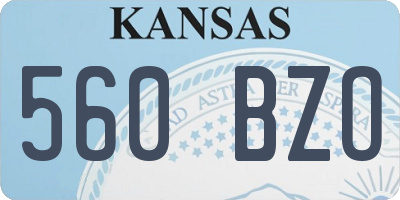 KS license plate 560BZO