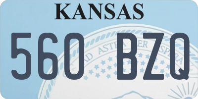 KS license plate 560BZQ
