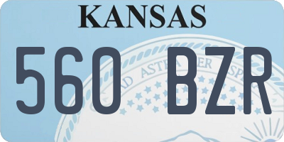 KS license plate 560BZR