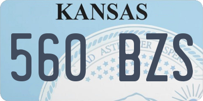 KS license plate 560BZS