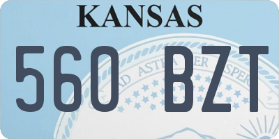 KS license plate 560BZT