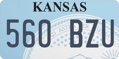 KS license plate 560BZU