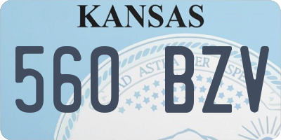 KS license plate 560BZV