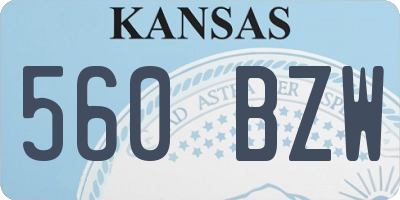 KS license plate 560BZW