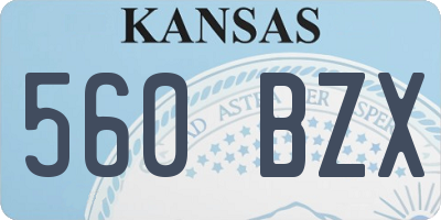 KS license plate 560BZX
