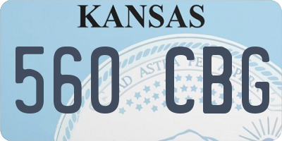 KS license plate 560CBG
