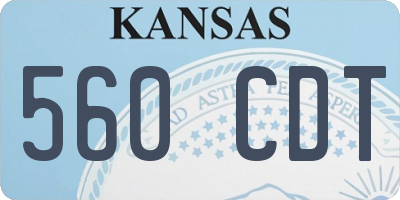 KS license plate 560CDT