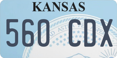 KS license plate 560CDX