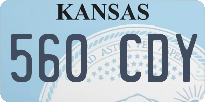 KS license plate 560CDY
