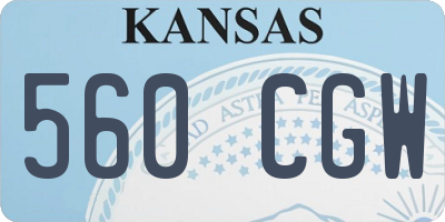 KS license plate 560CGW
