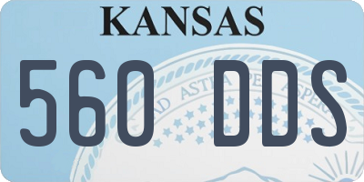 KS license plate 560DDS
