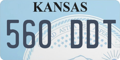 KS license plate 560DDT