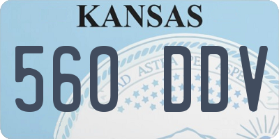 KS license plate 560DDV
