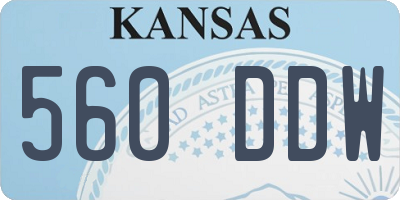 KS license plate 560DDW