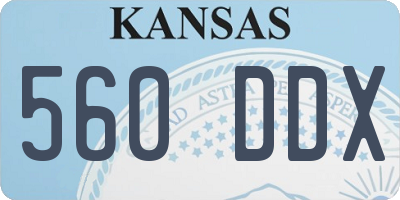 KS license plate 560DDX