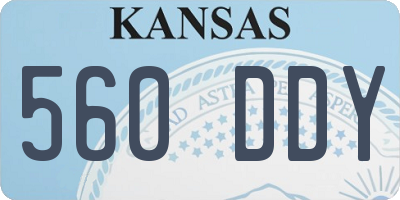 KS license plate 560DDY