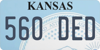 KS license plate 560DED