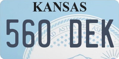 KS license plate 560DEK