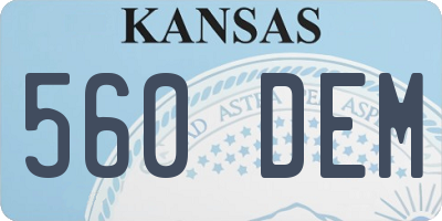 KS license plate 560DEM