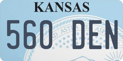 KS license plate 560DEN