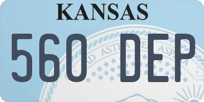 KS license plate 560DEP
