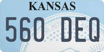 KS license plate 560DEQ