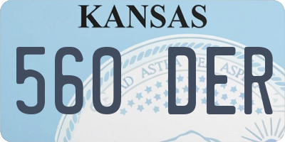 KS license plate 560DER