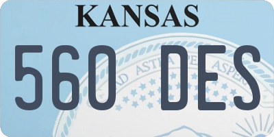 KS license plate 560DES