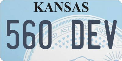 KS license plate 560DEV