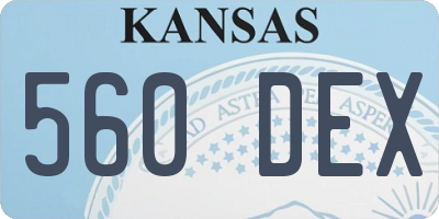 KS license plate 560DEX