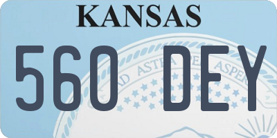 KS license plate 560DEY
