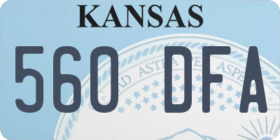 KS license plate 560DFA