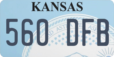 KS license plate 560DFB
