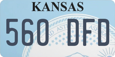 KS license plate 560DFD