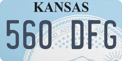 KS license plate 560DFG