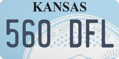 KS license plate 560DFL