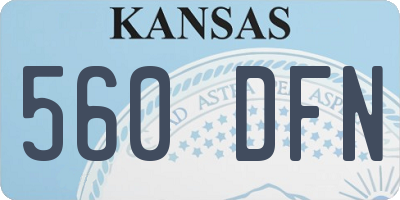 KS license plate 560DFN