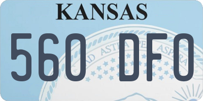 KS license plate 560DFO