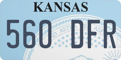 KS license plate 560DFR