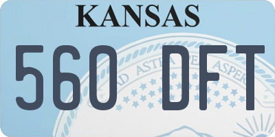 KS license plate 560DFT