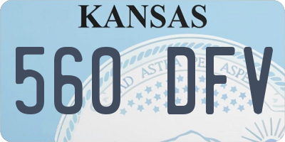 KS license plate 560DFV